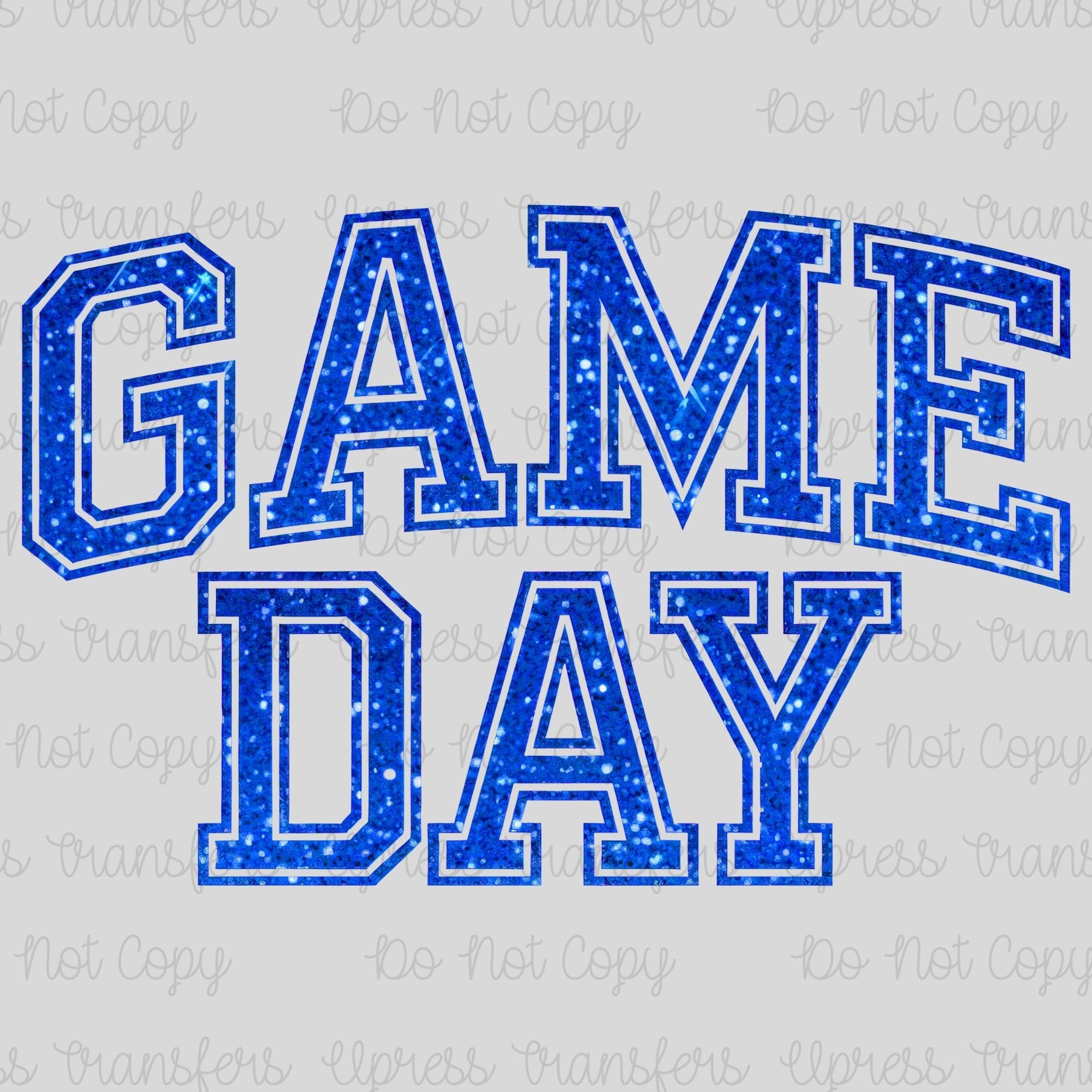 Faux Glitter Blue Game Day