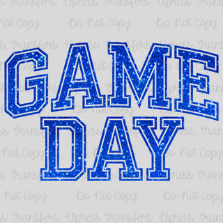 Faux Glitter Blue Game Day