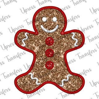Faux Glitter Gingerbread Red