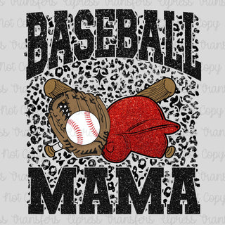 Faux Glitter Leopard Baseball Mama Helmet
