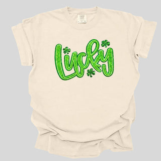 Faux Glitter Lucky Green