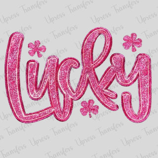 Faux Glitter Lucky Pink