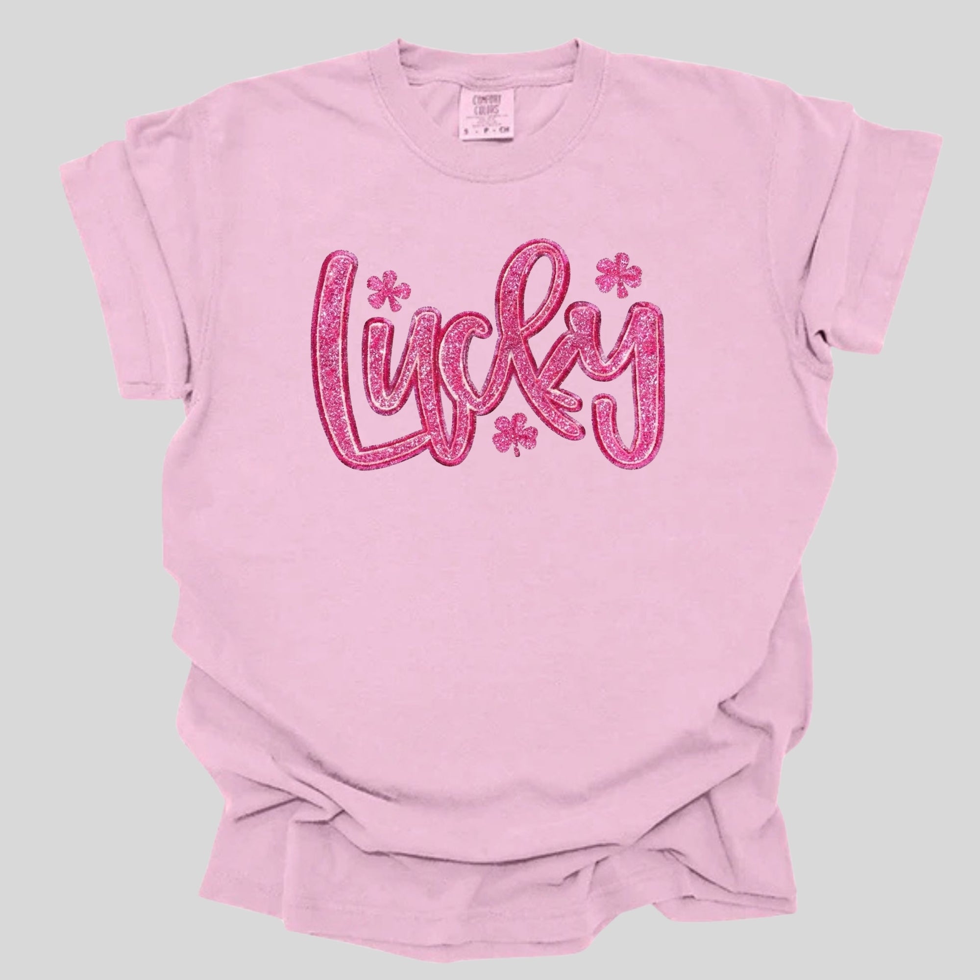 Faux Glitter Lucky Pink