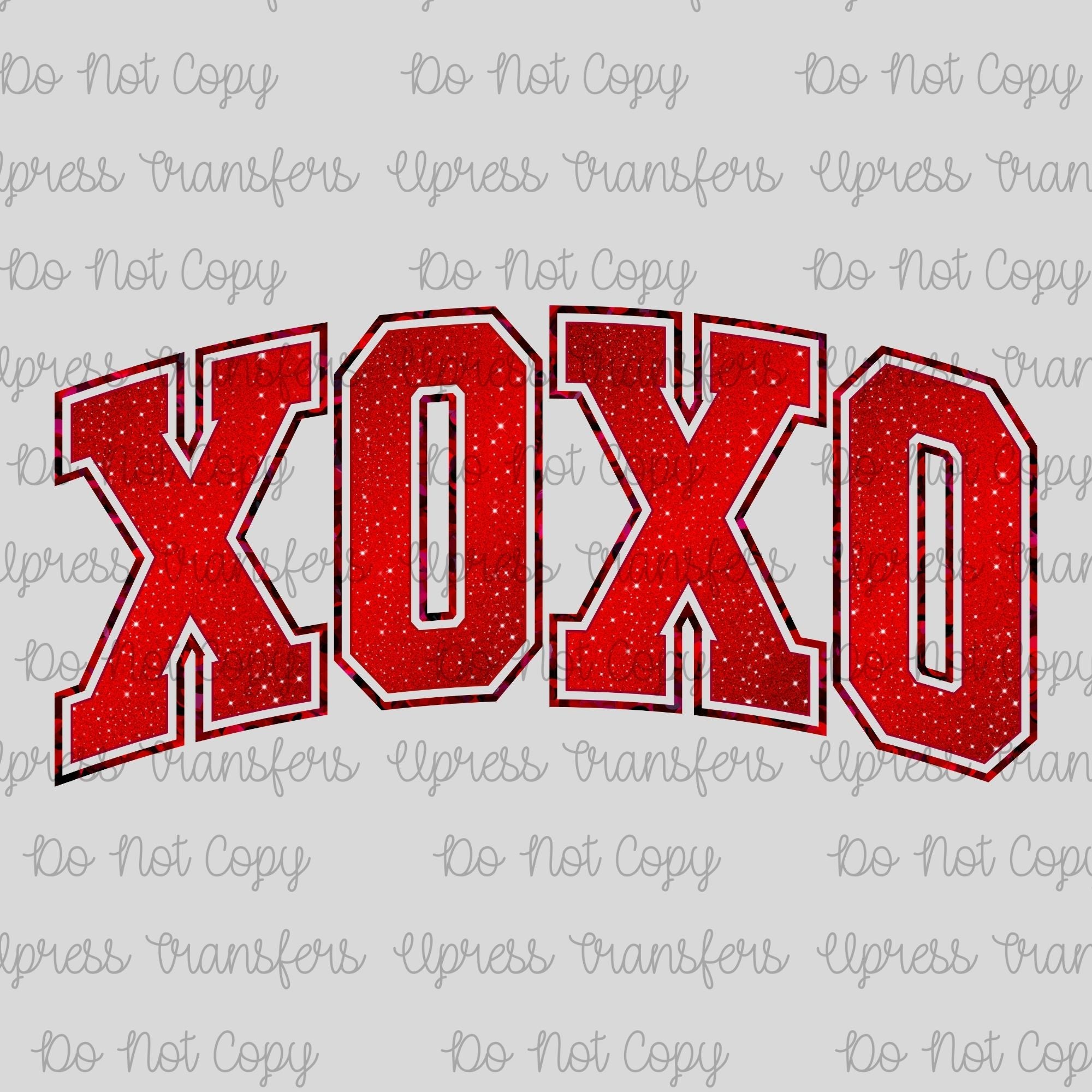 Faux Glitter Red XOXO Varsity