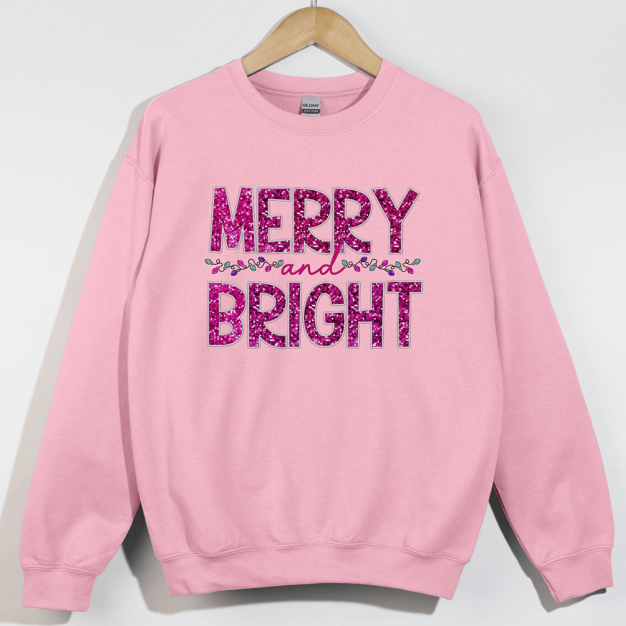 Faux Glitter Sequins Merry and bright Lights