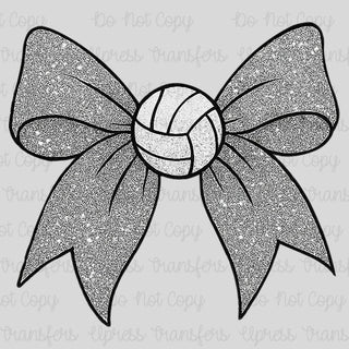Faux Glitter Volleyball Bow