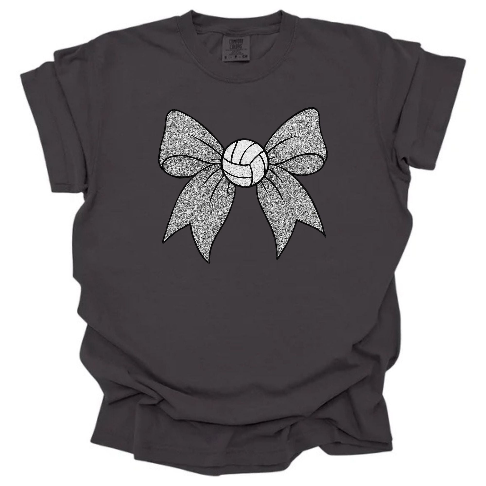 Faux Glitter Volleyball Bow