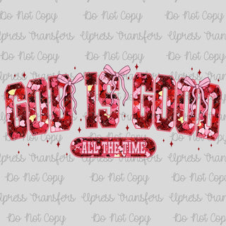 Faux Heart Glitter God Is Good