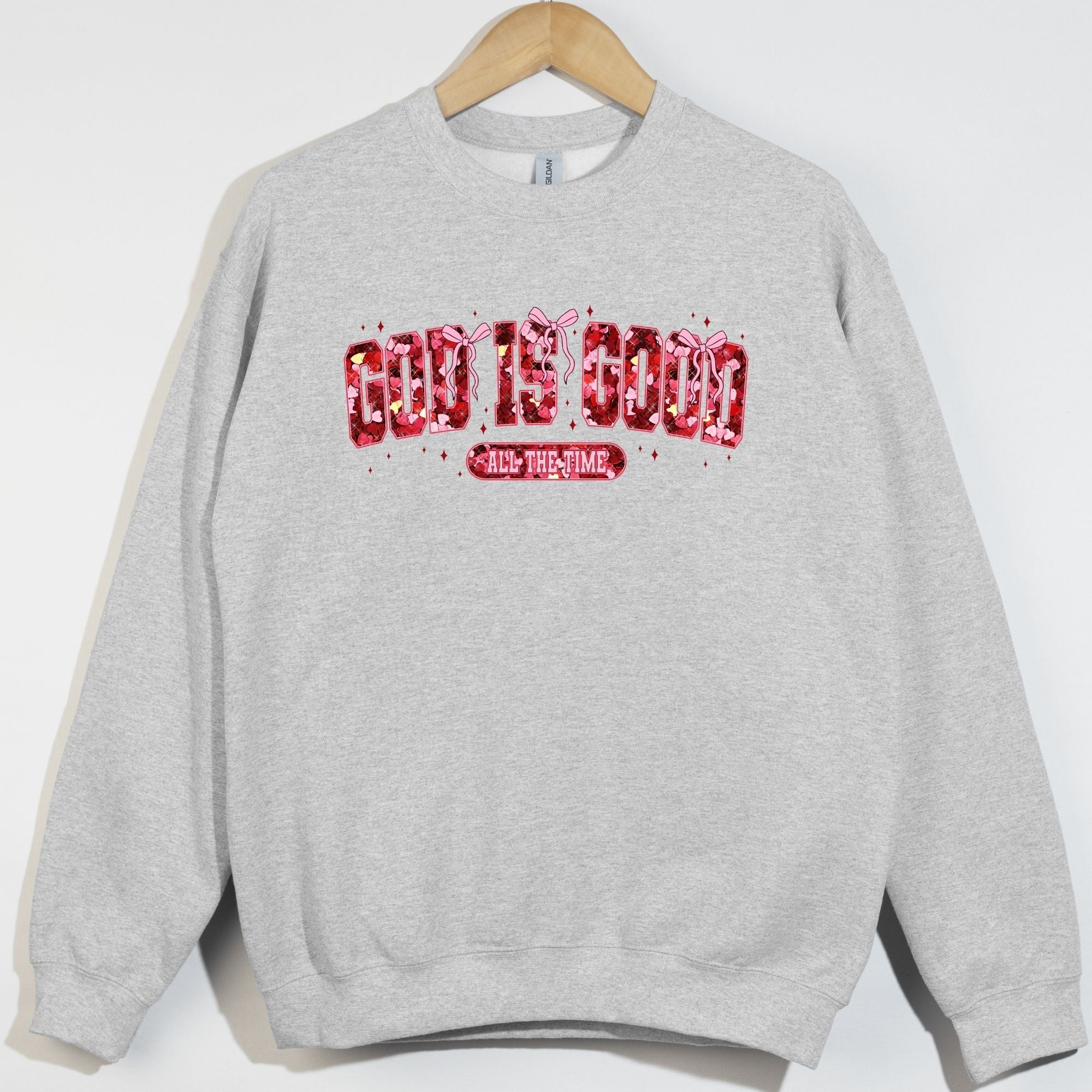 Faux Heart Glitter God Is Good