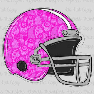 Faux Hot Pink Lace Helmet