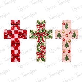 Faux Painted Crosses Trio