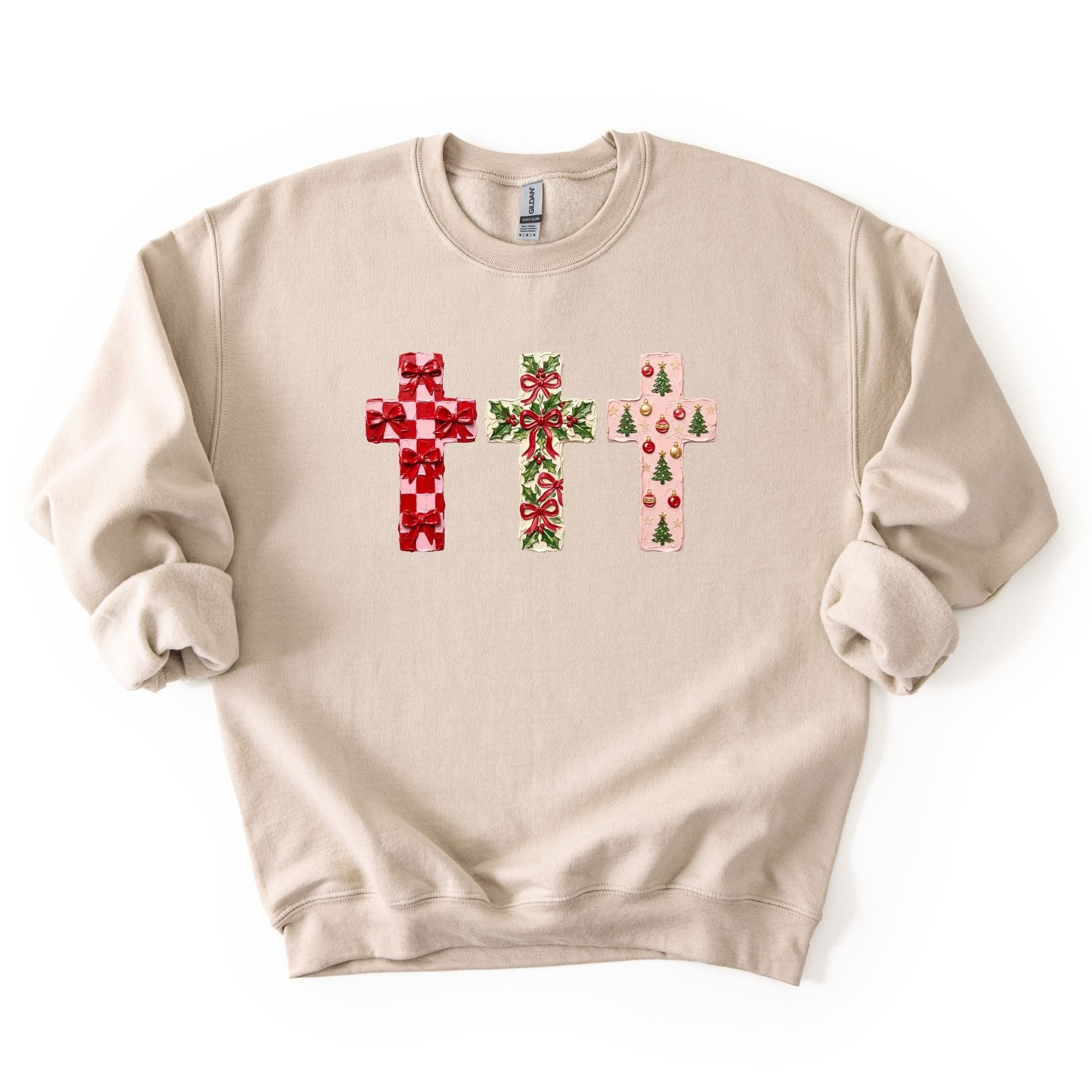 Faux Painted Crosses Trio