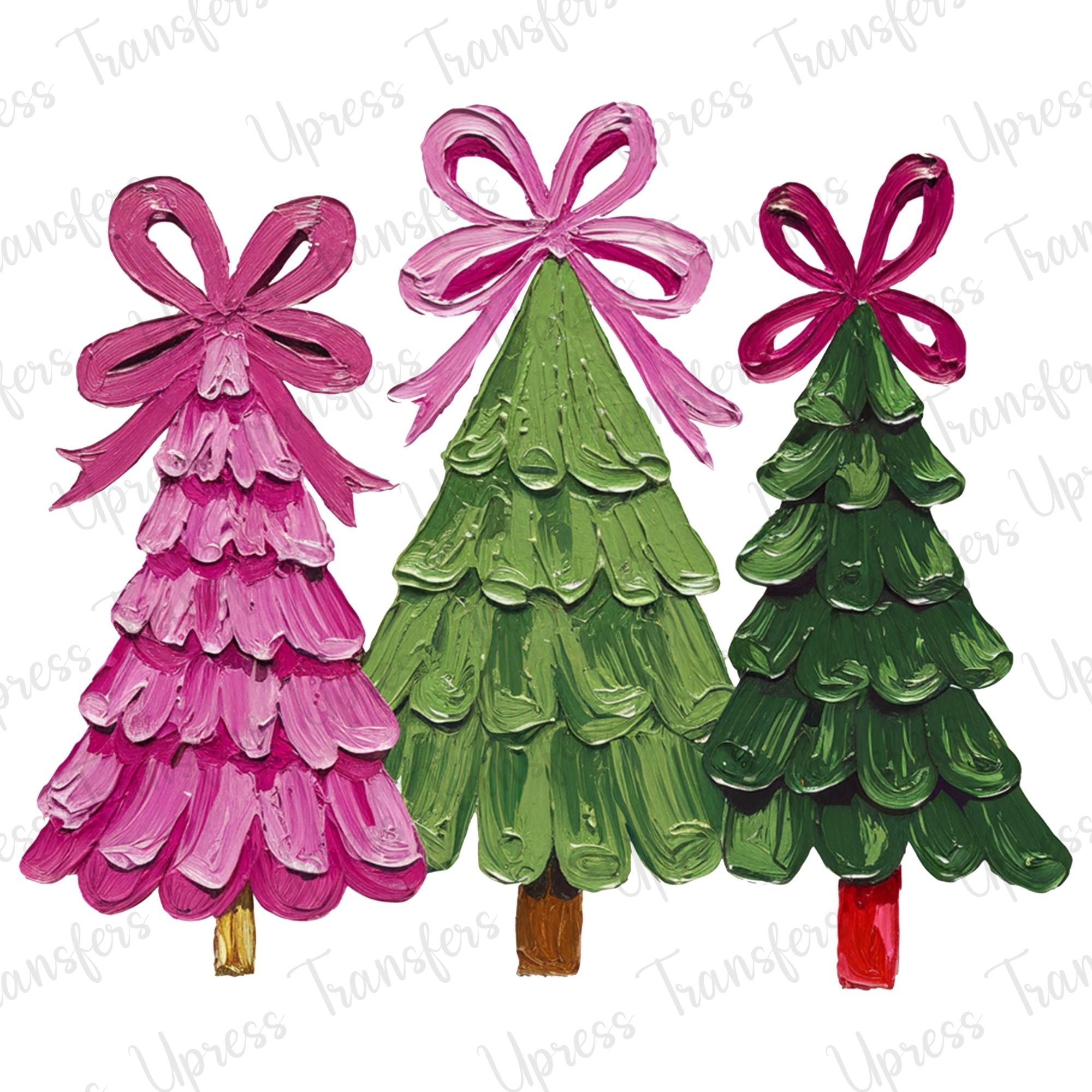 Faux Painted Trees Trio