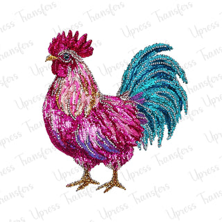 Faux Rhinestone Colorful Chicken