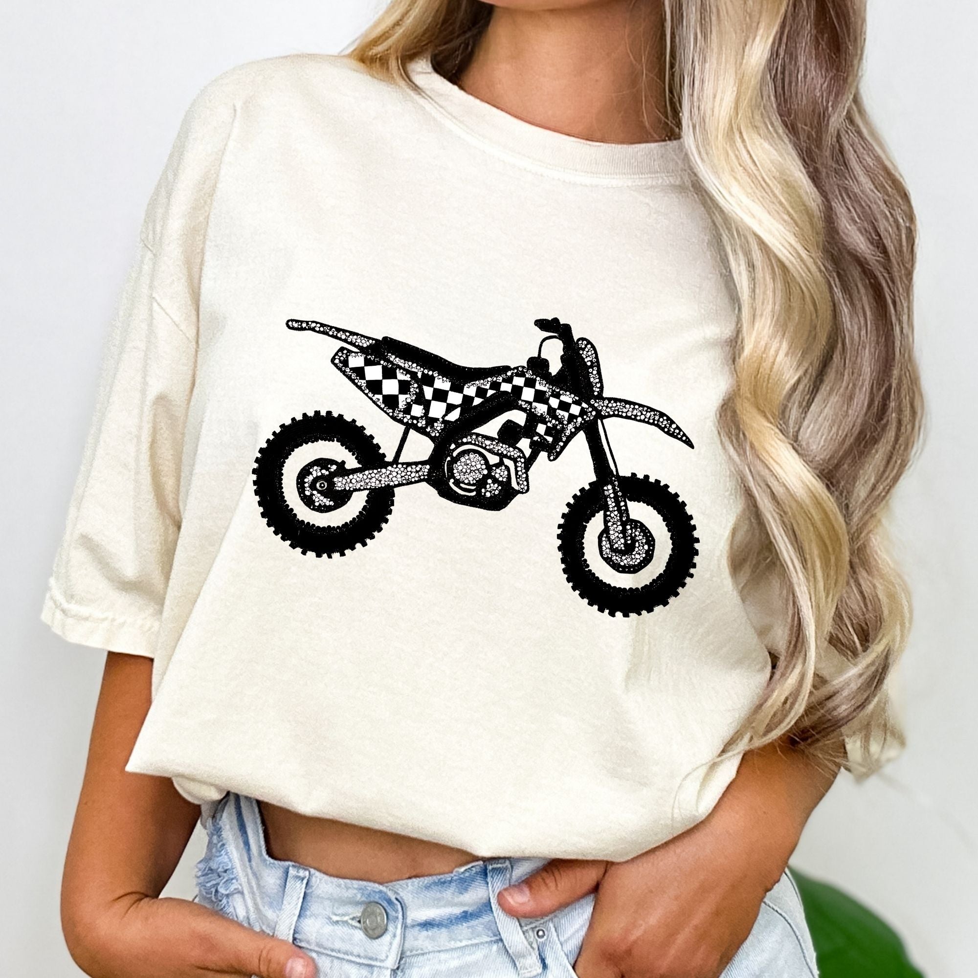 Faux Rhinestone Dirt Bike