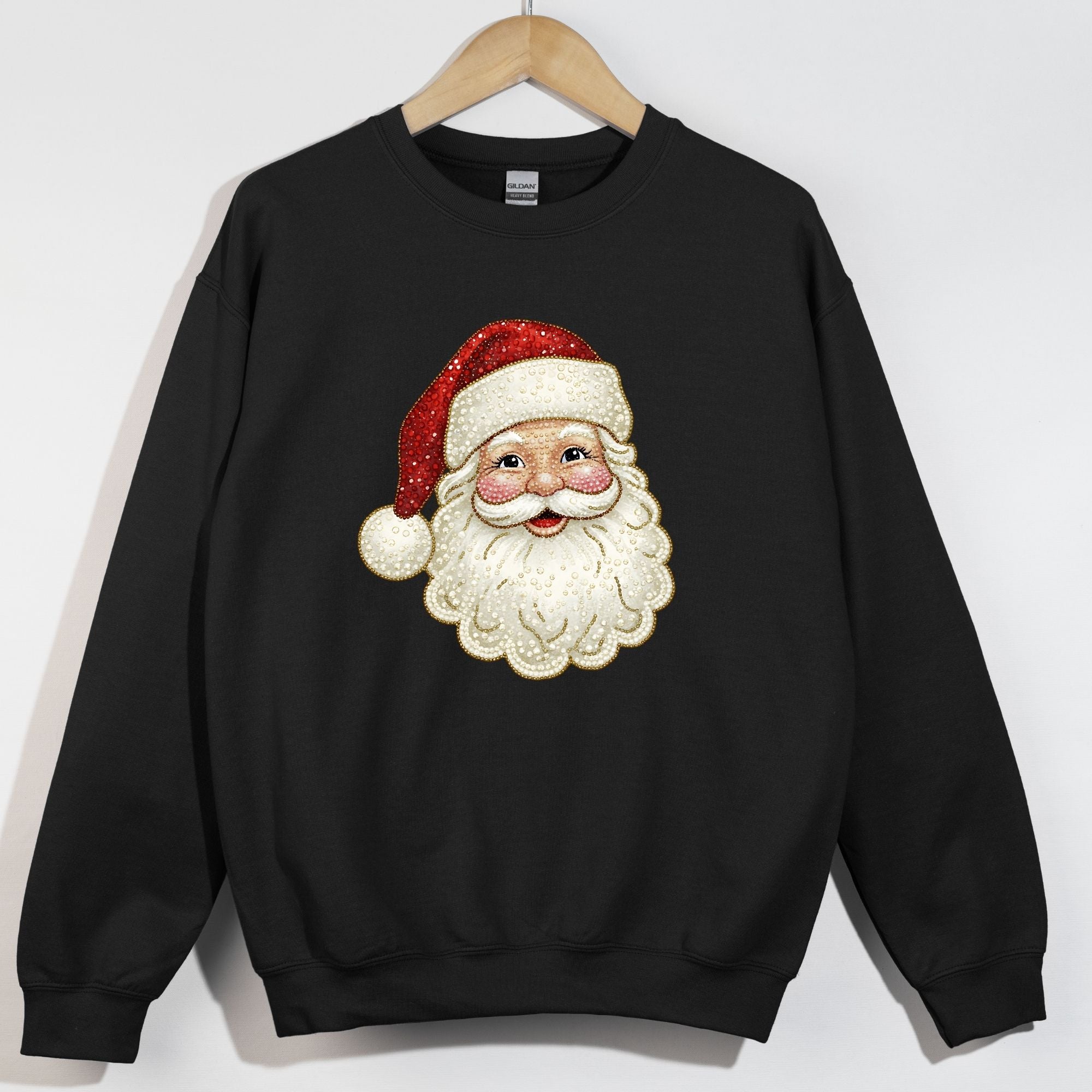 Faux Rhinestone Happy Santa