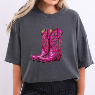 Faux Rhinestone Hot Pink Boots