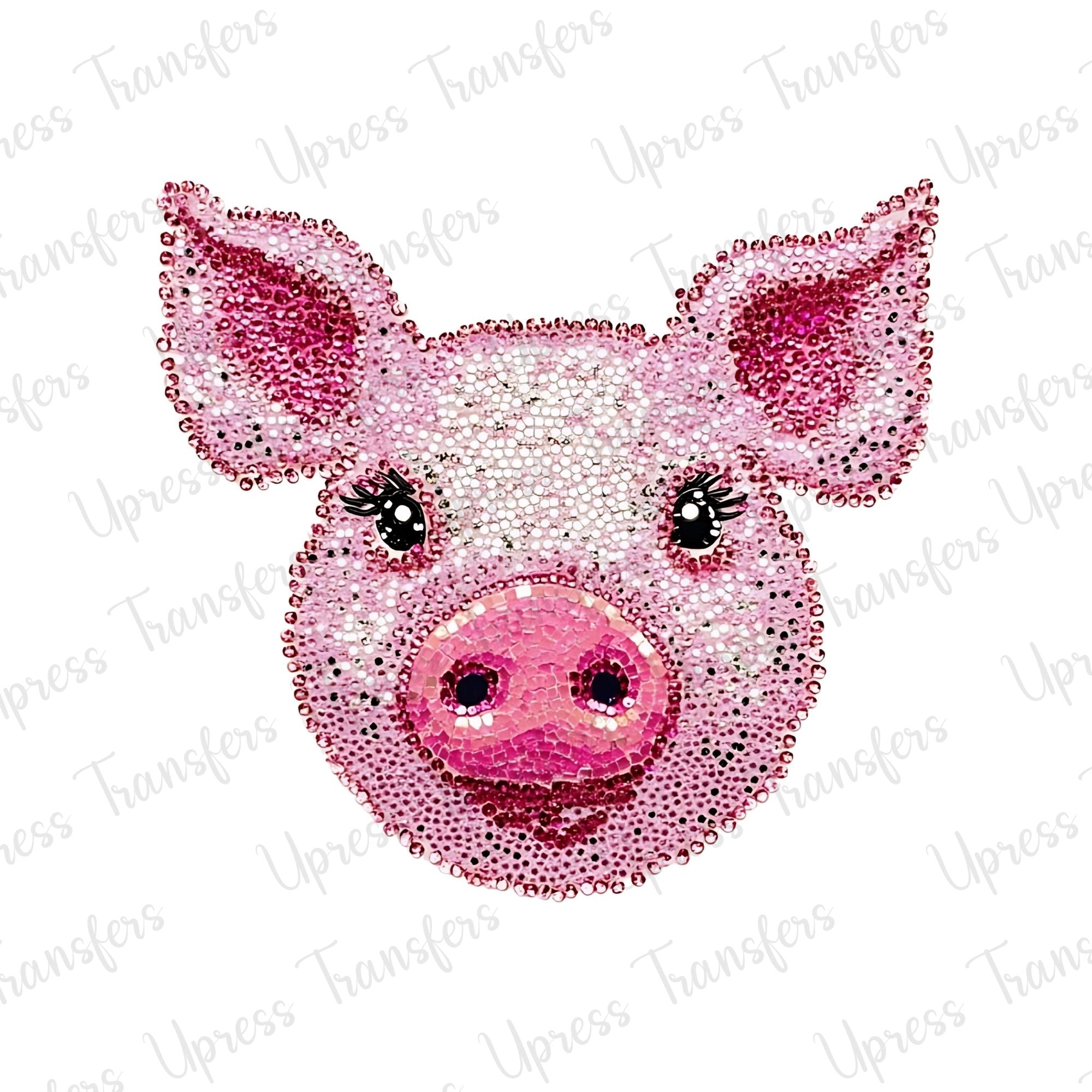 Faux Rhinestone Pig Head