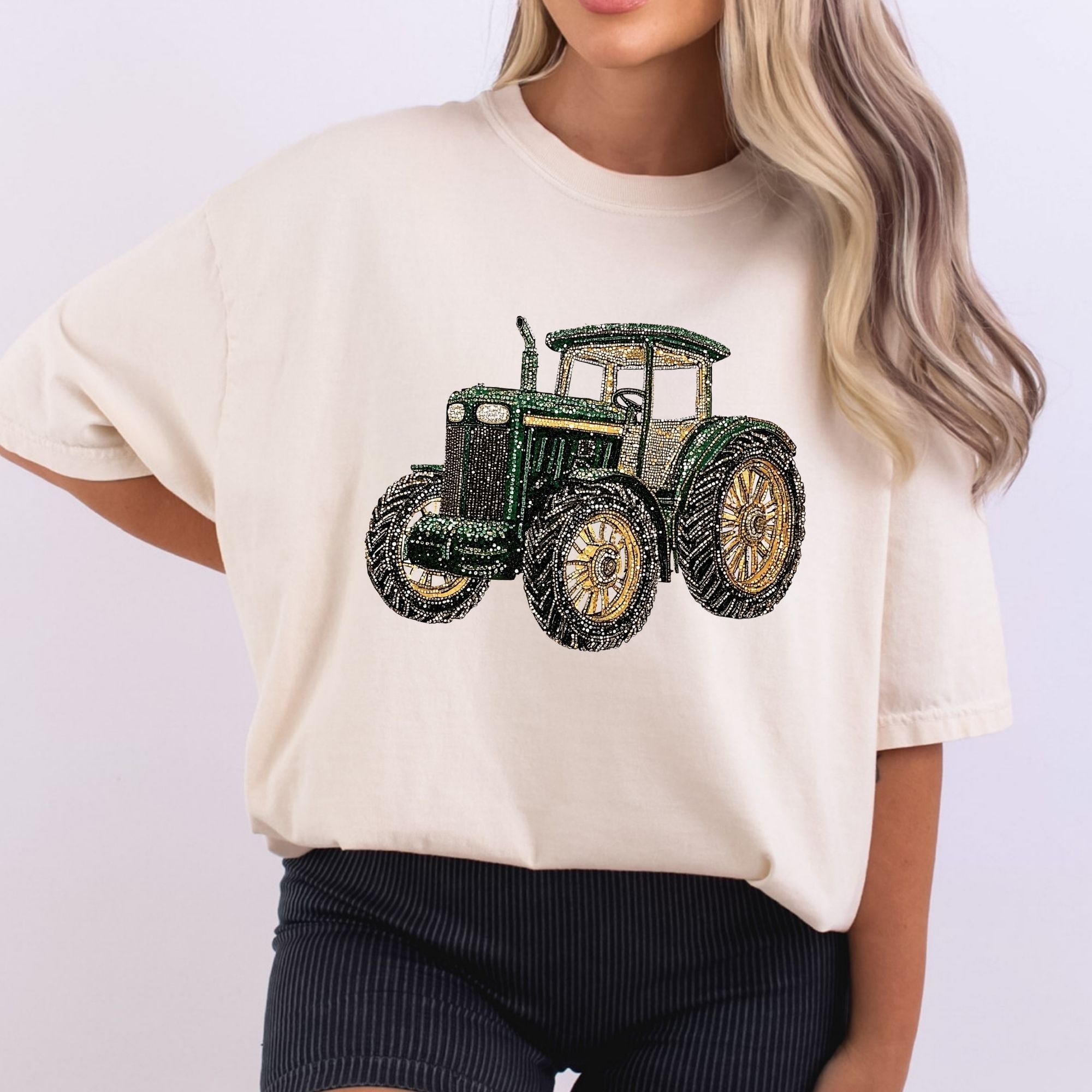 Faux Rhinestone Tractor