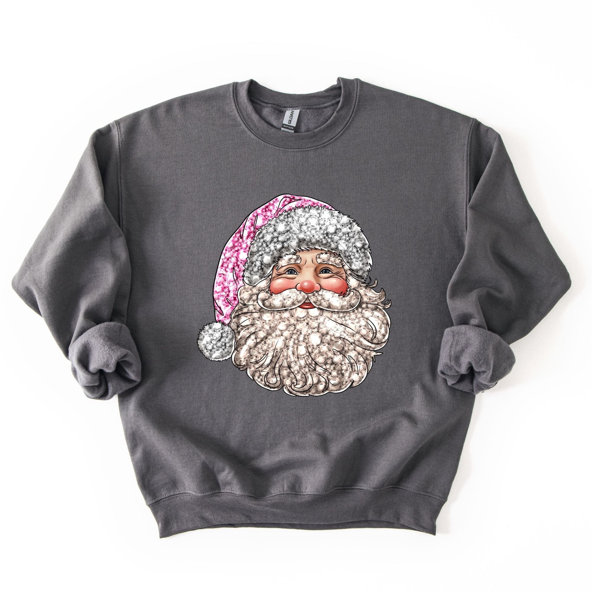 Faux Rhinestones Pink Santa