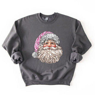 Faux Rhinestones Pink Santa