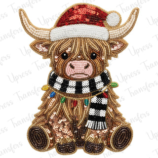 Faux Sequin Christmas Highland