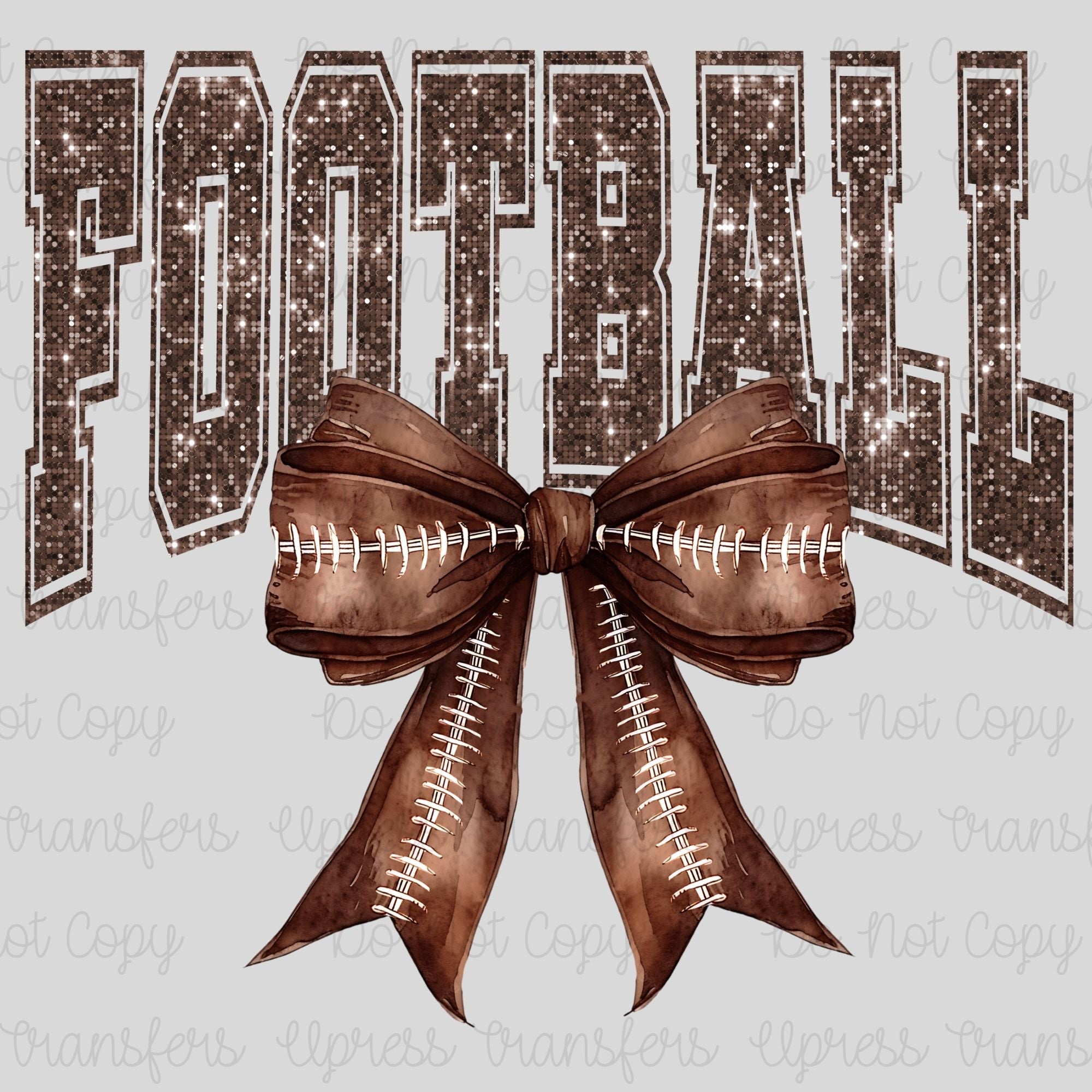 Faux Sequin Football Bow