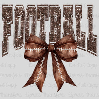 Faux Sequin Football Bow