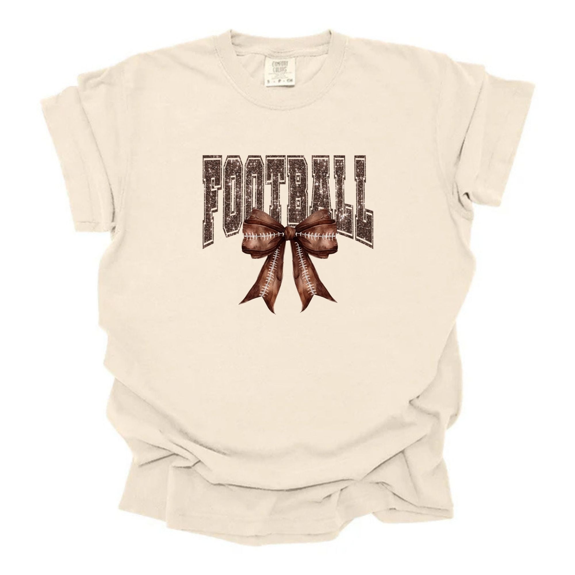 Faux Sequin Football Bow