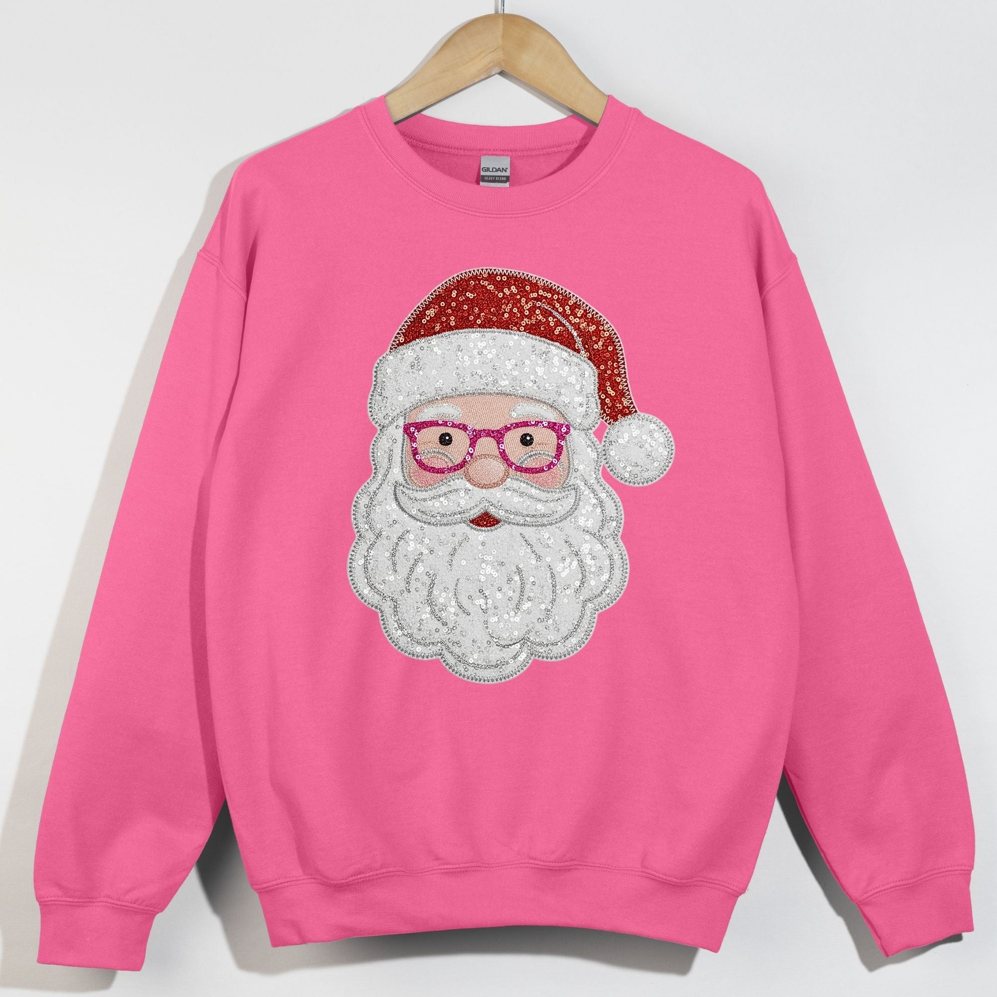 Faux Sequin Glasses Santa