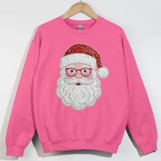 Faux Sequin Glasses Santa