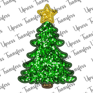 Faux Sequin Green Christmas Tree