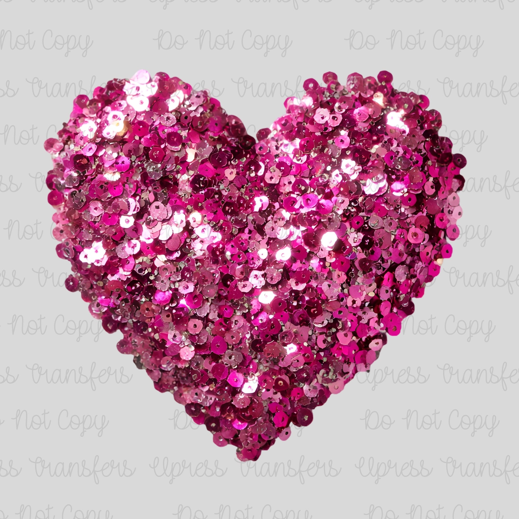Faux Sequin Hot Pink Heart