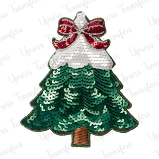 Faux Sequin Snowy Tree