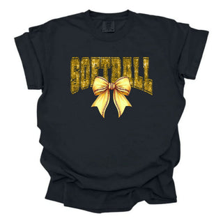 Faux Sequin Softball Bow