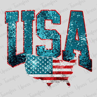 Faux Sequin USA Flag