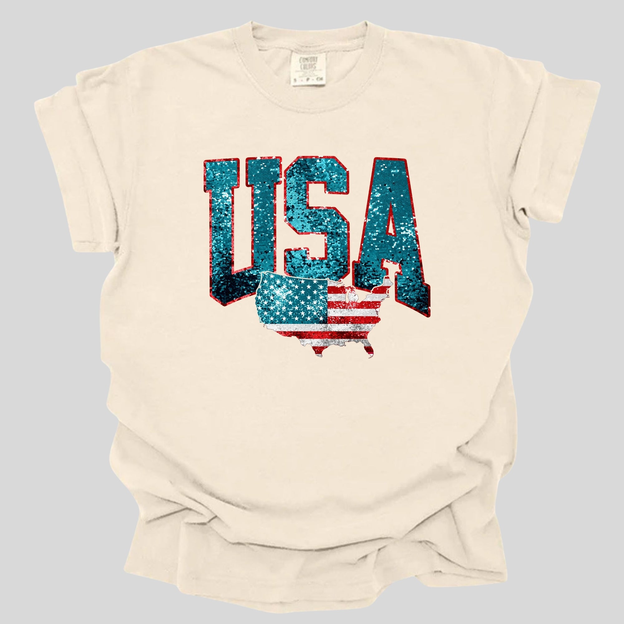 Faux Sequin USA Flag