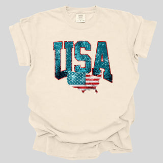 Faux Sequin USA Flag