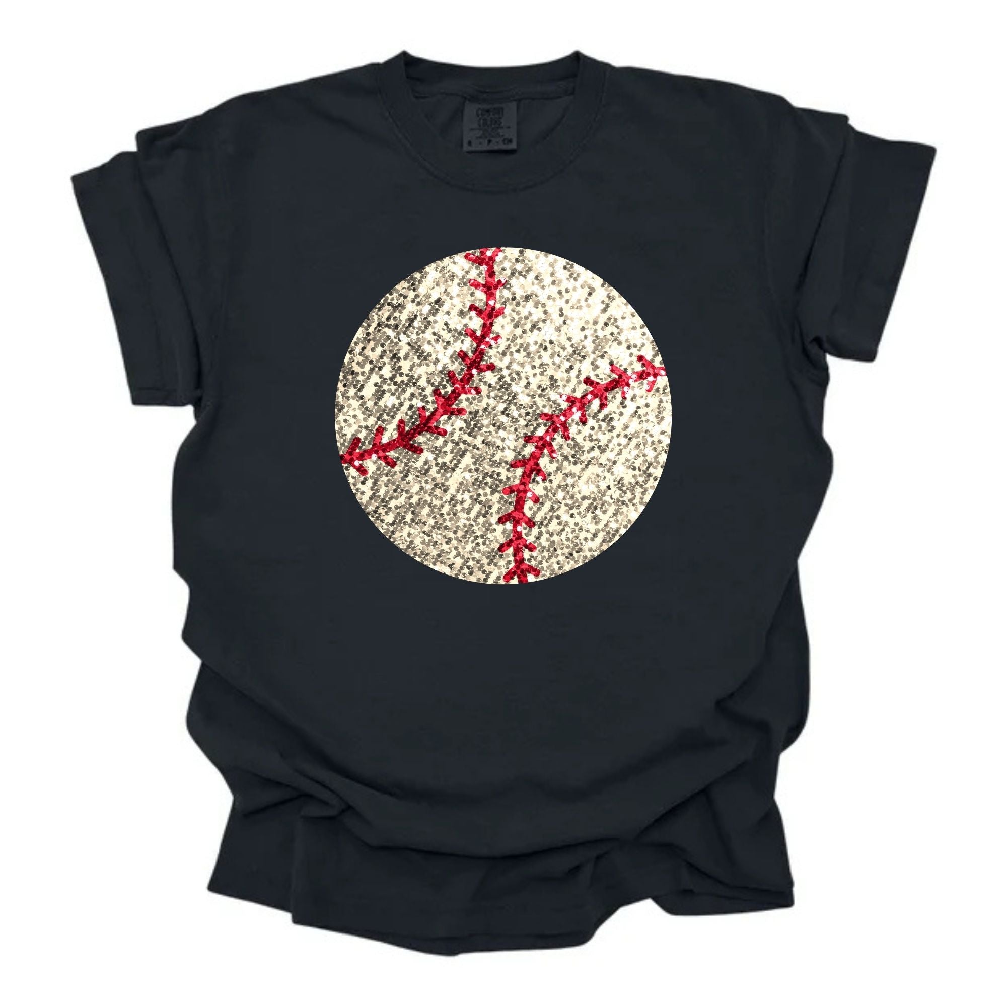 Faux Sequins Baseball