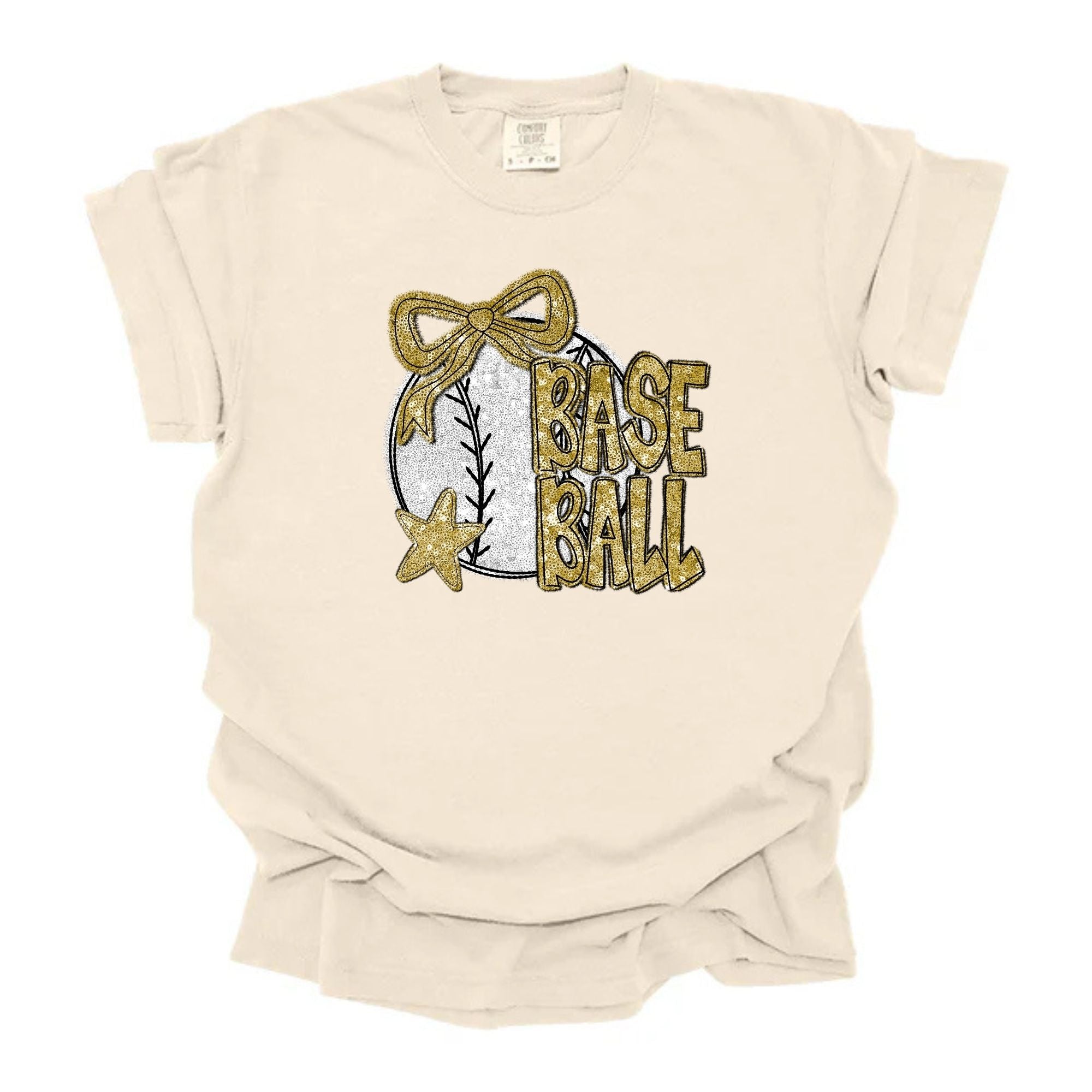 Faux Sequins Baseball Gold