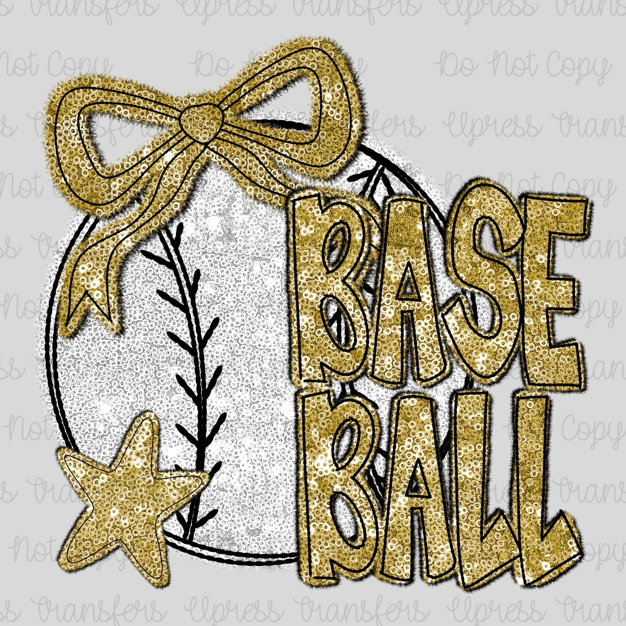 Faux Sequins Baseball Gold