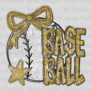Faux Sequins Baseball Gold