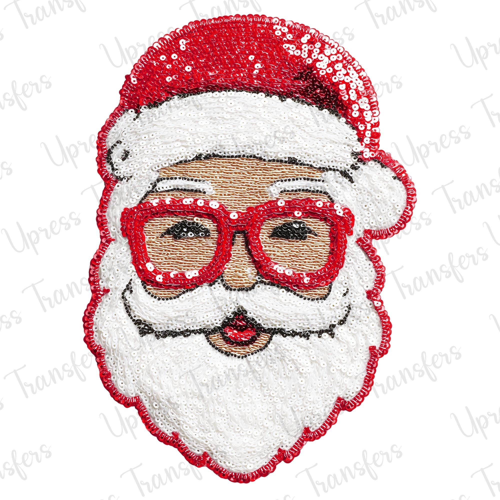 Faux Sequins Jolly Red Santa
