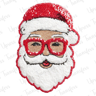 Faux Sequins Jolly Red Santa