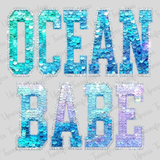 Faux Sequins Ocean Babe