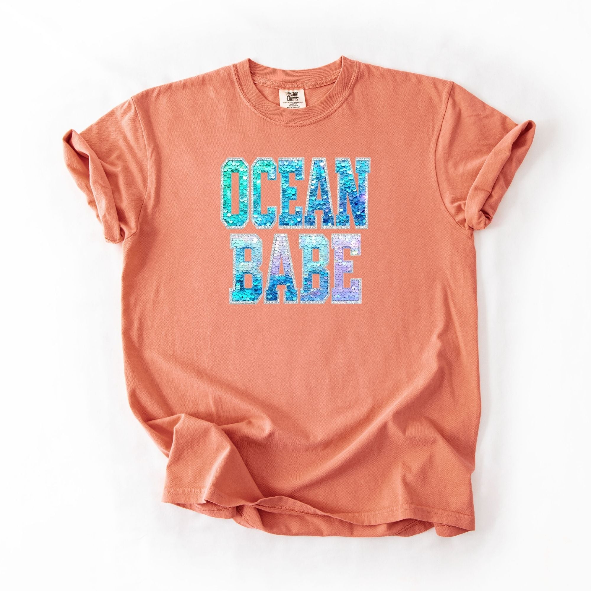 Faux Sequins Ocean Babe
