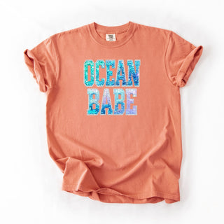 Faux Sequins Ocean Babe