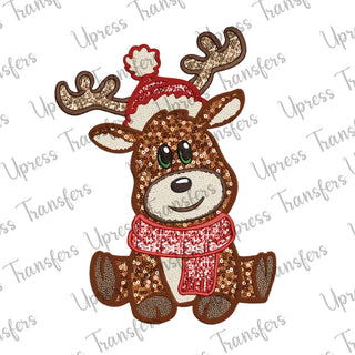 Faux Sequins Reindeer