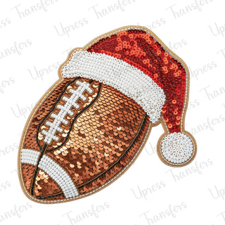 Faux Sequins Santa Football