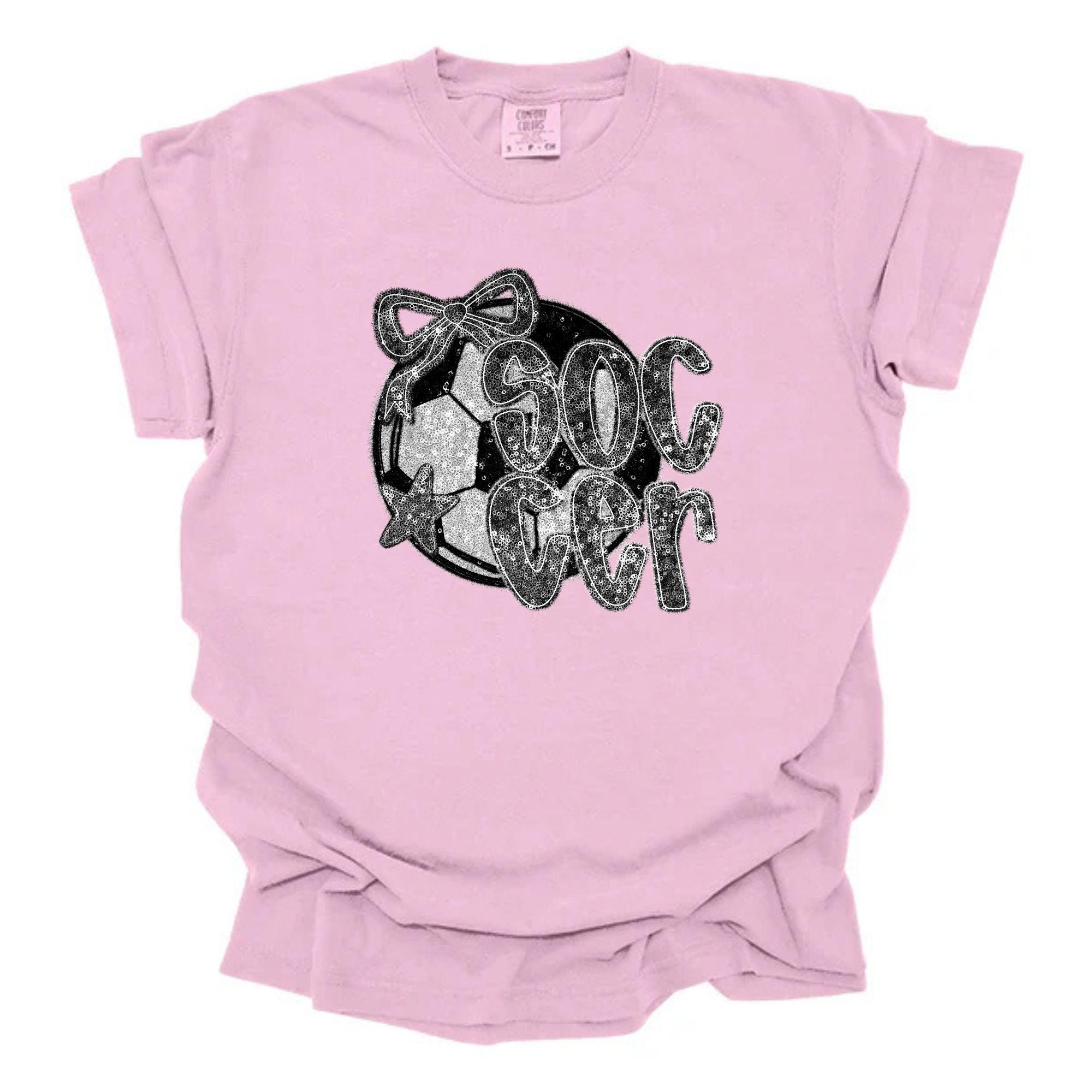 Faux Sequins Soccer Black